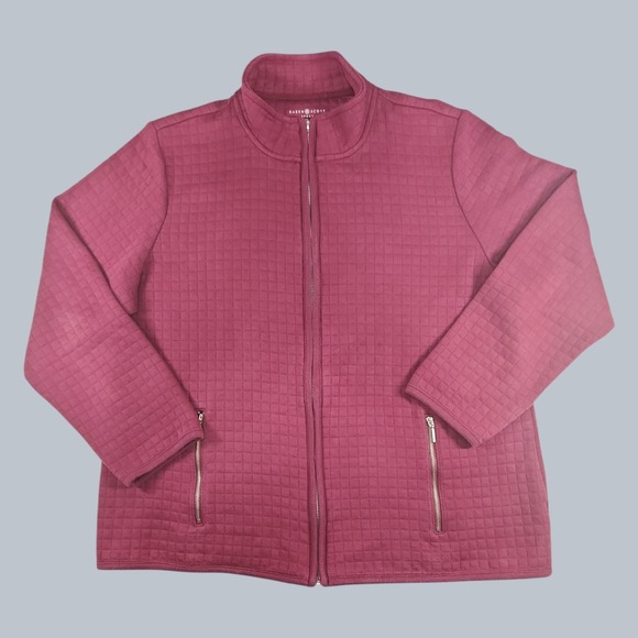 Karen Scott Jackets & Blazers - Karen Scott Sport Quilted Full Zip Jacket Burgundy Maroon Women's XL Mock Neck
